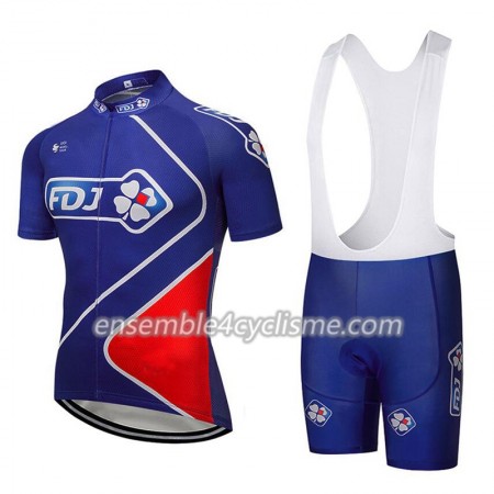 Tenue Maillot + Cuissard à Bretelles 2018 FDJ N002